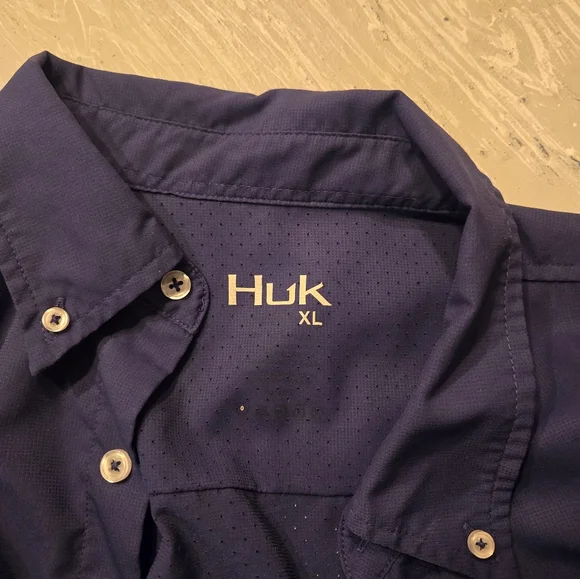 Huk Men's Blue Button Down Shirt Lot Ot 2 Sz XL - Picture 5 of 10